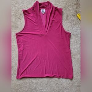 Anne Klein Fuchsia Pink Sleeveless V-Neck Camisole